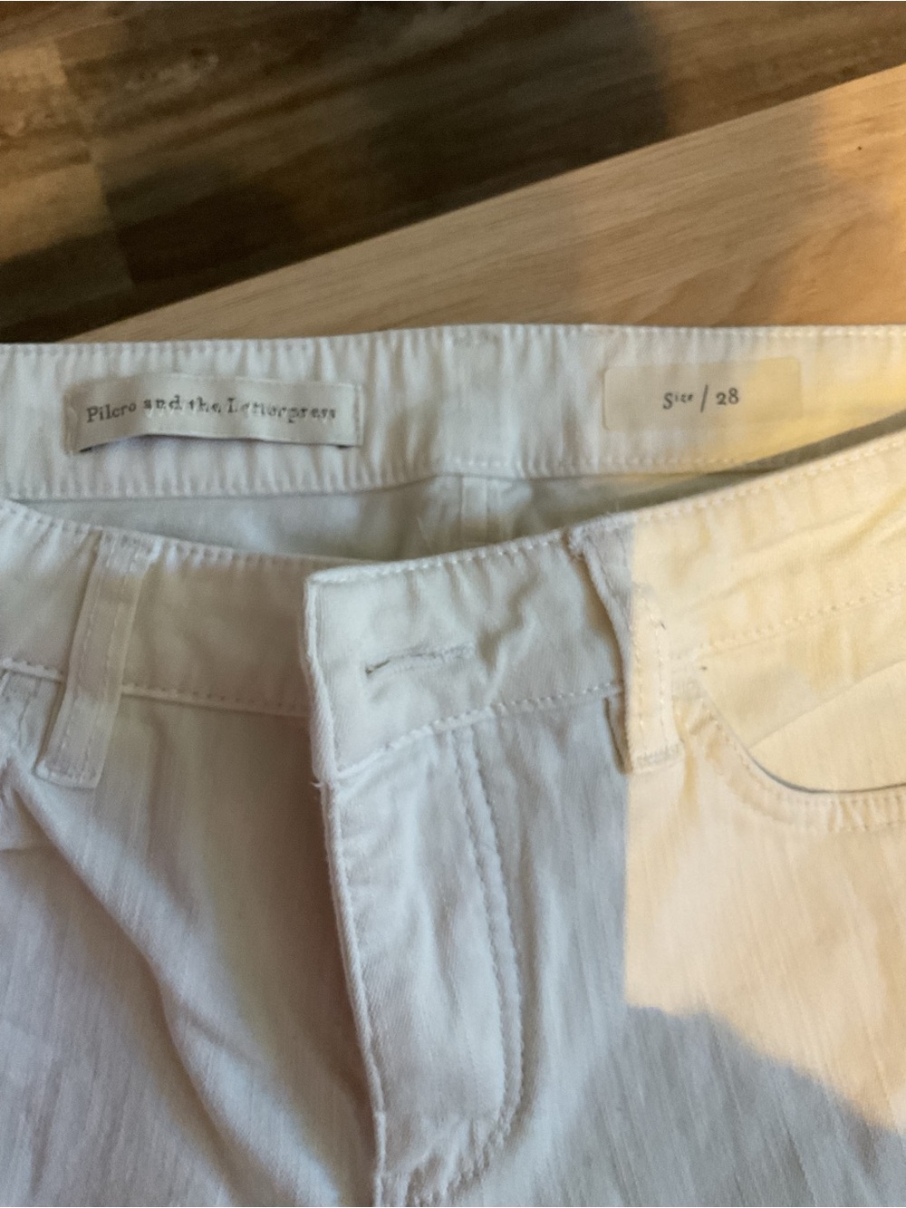 Pilcro and the Letterpress White Denim Jeans